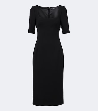 Virgin wool crêpe midi dress | Dolce&Gabbana