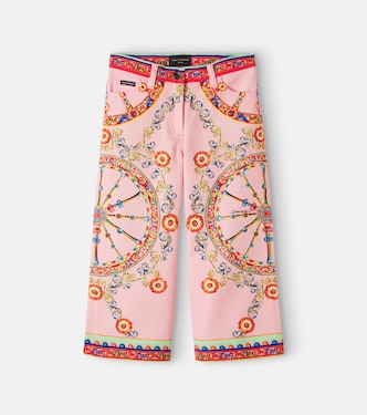 Carretto printed wide-leg jeans | Dolce&Gabbana Kids