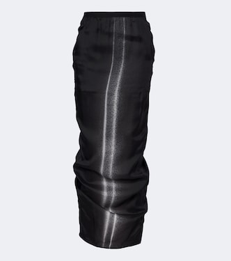 Soft Pillar gathered printed maxi skirt | Rick Owens