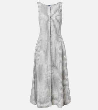 Robe midi en lin à rayures | Polo Ralph Lauren