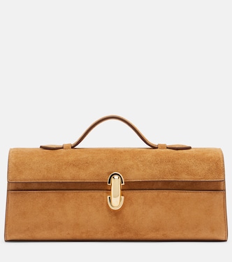 Symmetry Slim Medium suede top-handle bag | Savette
