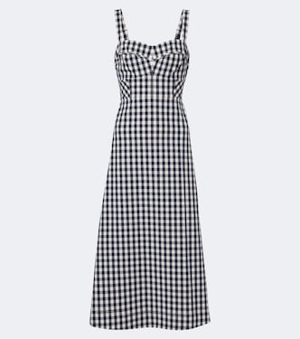 Robe midi Aila en coton à motif vichy | Veronica Beard