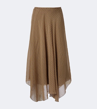 Cooper asymmetric printed maxi skirt | SIR