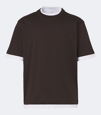 Layered cotton jersey T-shirt  | Prada
