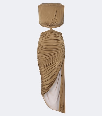 Theia cutout draped asymmetric midi dress | Christopher Esber