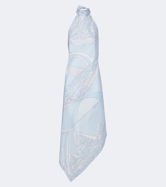 Dune asymmetric silk twill midi dress | Pucci