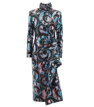 Robe midi en coton mélangé à sequins | Dries Van Noten