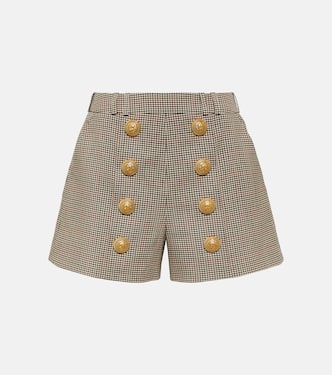 High-rise Prince of Wales shorts | Balmain