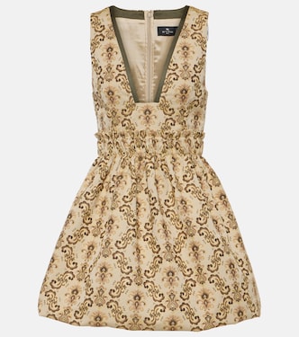 Plunge-neck jacquard minidress | Etro