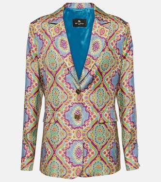 Printed single-breasted silk blazer | Etro