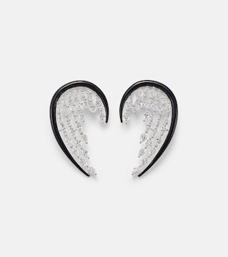 Boucles d'oreilles Angel Wings en or blanc 18 ct, diamants et émail | Kamyen