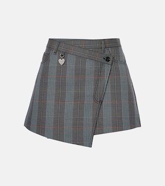 Irinna wool-blend plaid wrap skirt | Acne Studios