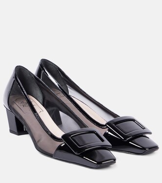 Belle Vivier 45 leather-trimmed mesh pumps | Roger Vivier