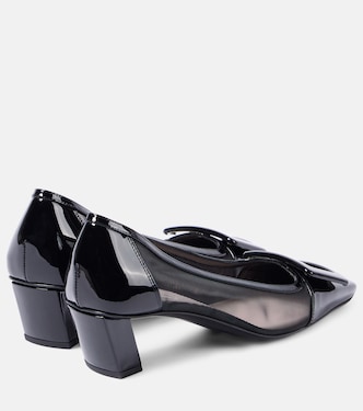 Belle Vivier 45 leather-trimmed mesh pumps in black - Roger Vivier