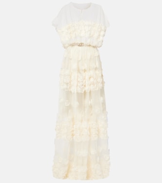 Robe longue transparente à fleurs | Norma Kamali