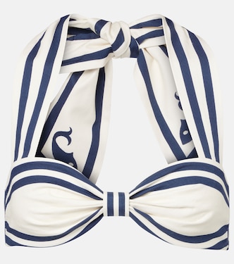 Marine striped cotton bra top | Alémais