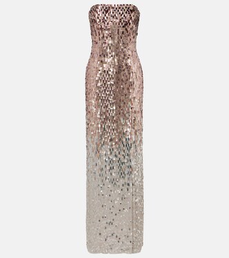 Lucille sequined strapless gown | Jenny Packham