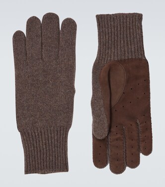 Cashmere and suede gloves  | Brunello Cucinelli