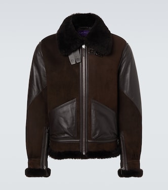 Jacke aus Veloursleder mit Shearling | Ralph Lauren Purple Label