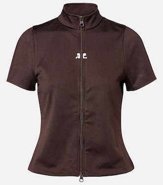 Interlock jersey zip-up top | Courrèges
