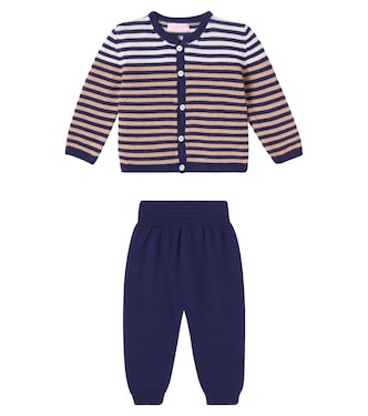 Baby Pinto striped cardigan and pants set | La Coqueta