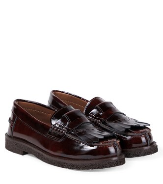 Fringed patent leather penny loafers | PèPè