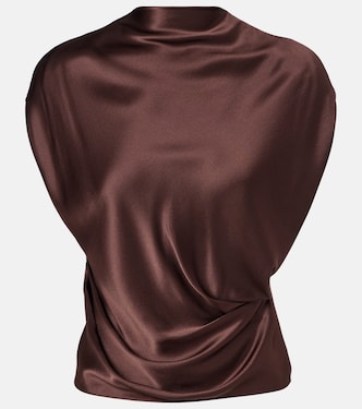 Draped silk satin top | The Sei