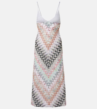 Zigzag lamé midi dress | Missoni