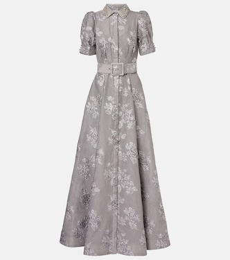 Ruth embellished belted brocade gown | Rebecca Vallance