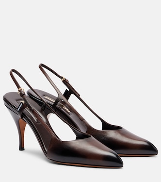 Slingback-Pumps aus Leder | Miu Miu