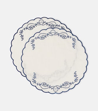 Set di 2 tovagliette in lino con ricamo | Cabana