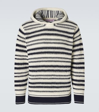 Kirk striped crochet cotton hoodie | Orlebar Brown