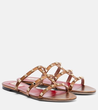 Rockstud金属感皮革凉鞋 | Valentino Garavani