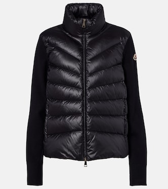 Tricot down-paneled virgin wool cardigan | Moncler