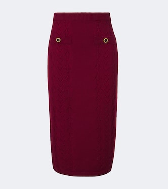 Jupe midi en laine vierge | Alessandra Rich