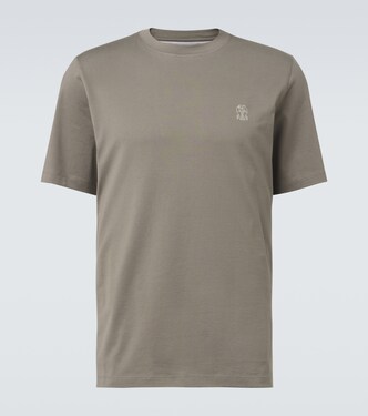 Logo cotton jersey T-shirt  | Brunello Cucinelli