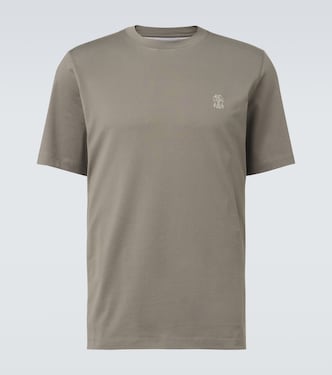 T-shirt en coton à logo | Brunello Cucinelli