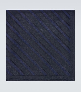 Striped silk pocket square | Brunello Cucinelli