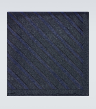 Regimental striped silk pocket square | Brunello Cucinelli
