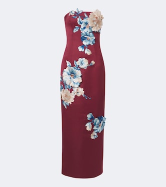 Rayna floral-appliqué bustier dress | Leo Lin