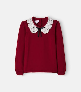 Blanca lace-trimmed wool sweater | La Coqueta