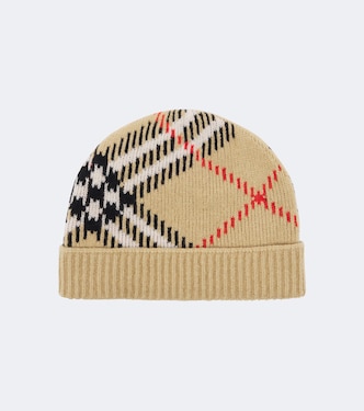 Burberry Check cashmere-blend beanie | Burberry