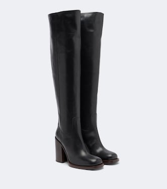 Leather over-the-knee boots | Dries Van Noten