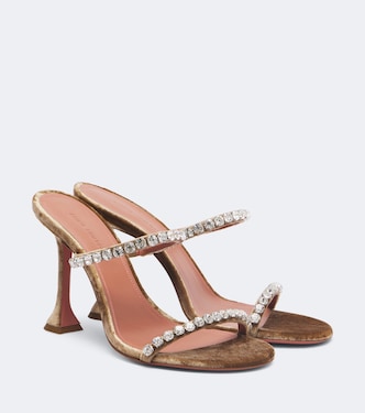 Gigi embellished velvet mules | Amina Muaddi