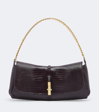 Metropolis croc-effect leather shoulder bag | Balmain
