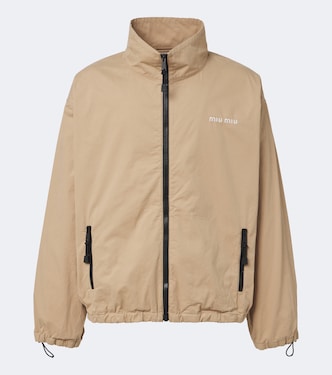 Cotton gabardine blouson jacket | Miu Miu