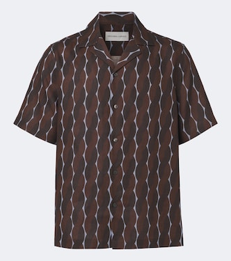 Roberto printed linen bowling shirt | Frescobol Carioca