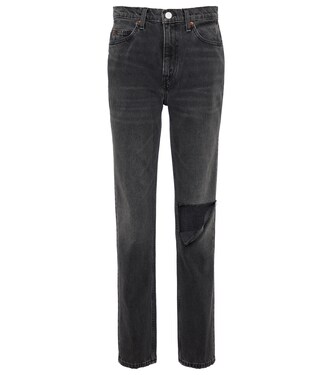 70s distressed mid-rise slim jeans | Re/Done