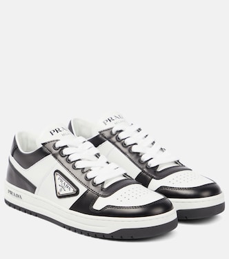 Logo leather sneakers | Prada