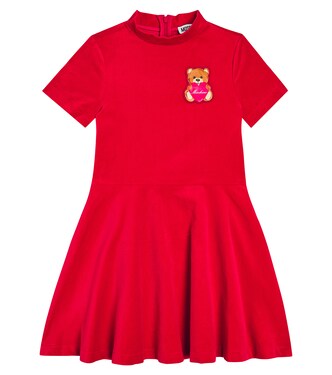 Teddy Bear velvet dress | Moschino Kids